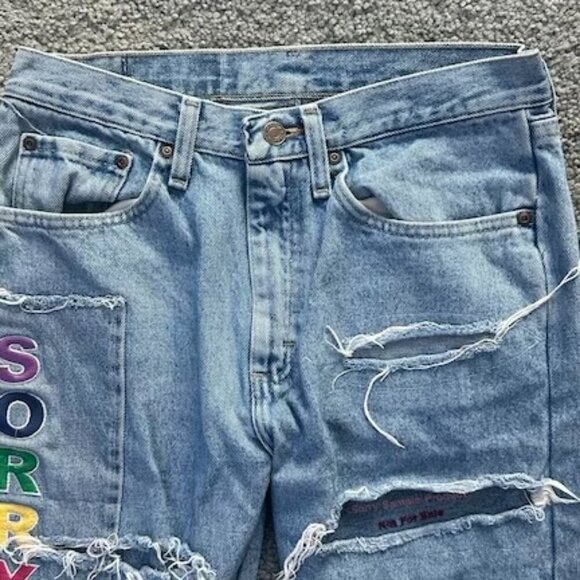 Rare One-of-a-kind pair of Sorry Not For Sale Sample Jeans - Size 30 x 33 OOAK - Picture 6 of 12